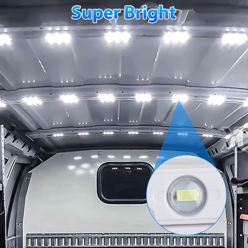 Linkstyle 12V 120 LEDs Van Interior Light Kits, 12V LED Light Strip LED Module Lights Ceiling Lamp for Car Van Truck Auto Vehicle Christmas, 40 Modules - Image 2